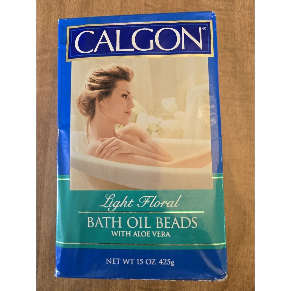 Vintage Calgon Light Floral Bath Oil Beads With Aloe Vera 15 Oz Box Rare Scent